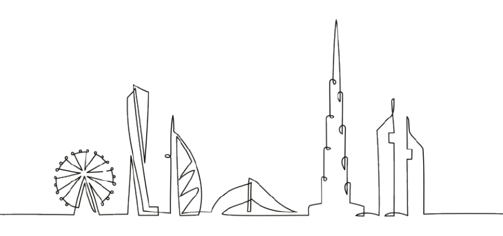 PrintSol Dubai Skyline Illustration